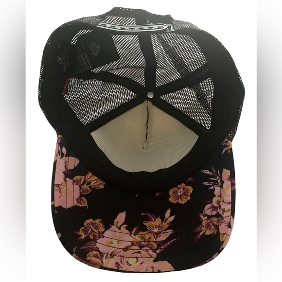 VOLCOM Skate Pink & Black Floral Tropical Hat Cap Snapback Unisex - Picture 5 of 6